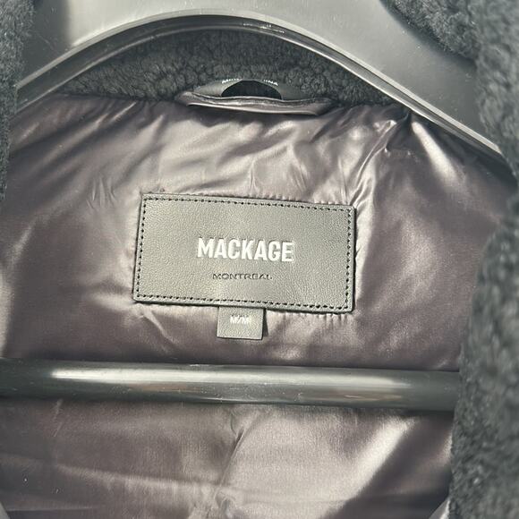 Mackage MIYA lustrous light down jacket with shearling trim MEDIUM - Picture 7 of 14